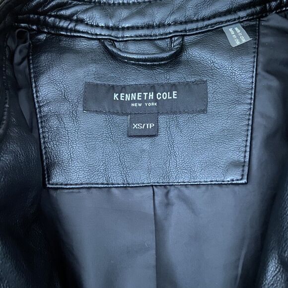 Kenneth Cole New York Moto Jacket Women’s Size XS Black Faux Leather New - Picture 9 of 11